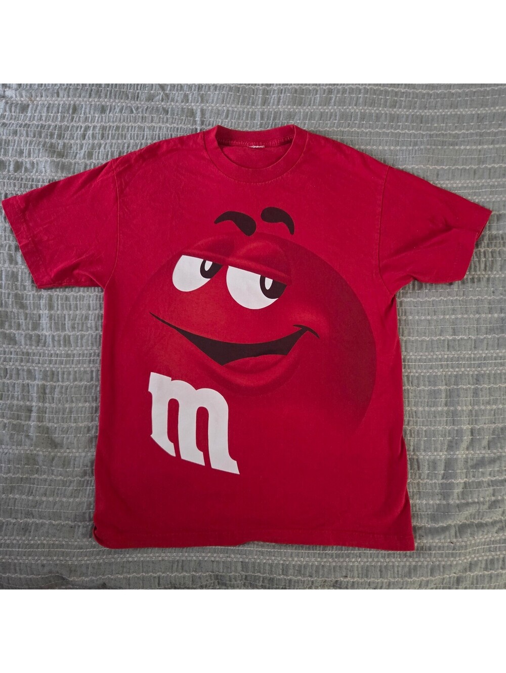 M and M's red graphic T shirt